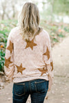 X Blush Shimmer Star Sweater