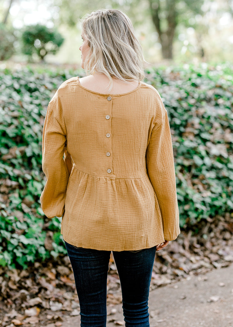 X Camel Colored Wide V Top
