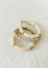 X Gray and Cream Bracelet Set