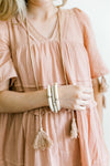X Gray and Cream Bracelet Set