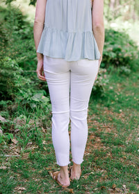 XYZ Judy Blue High Waisted White Skinny