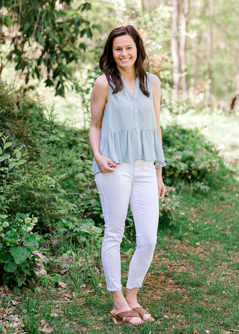 XYZ Judy Blue High Waisted White Skinny