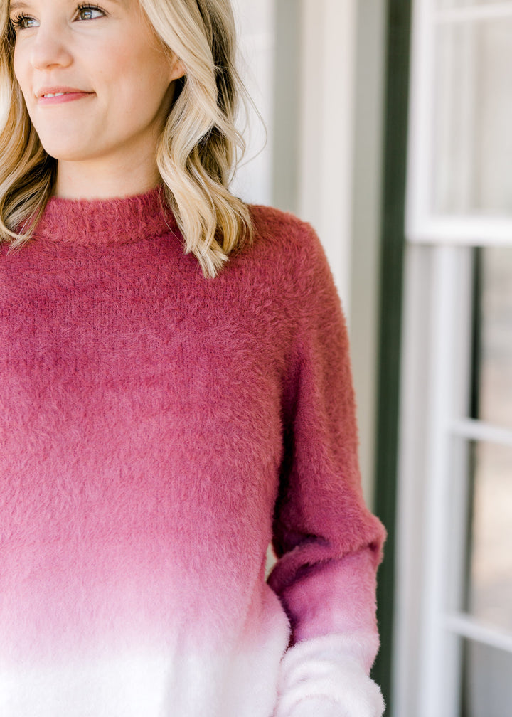 X Mauve Dip Dye Sweater