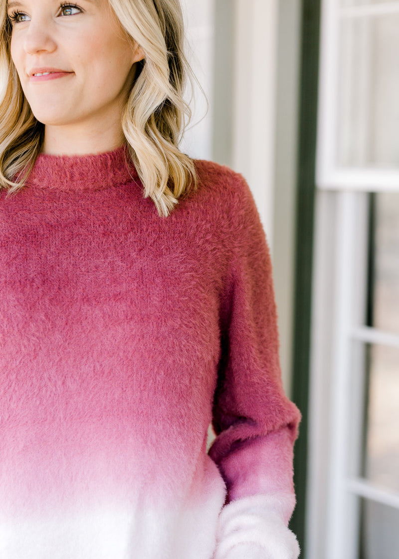 Mauve Dip Dye Sweater