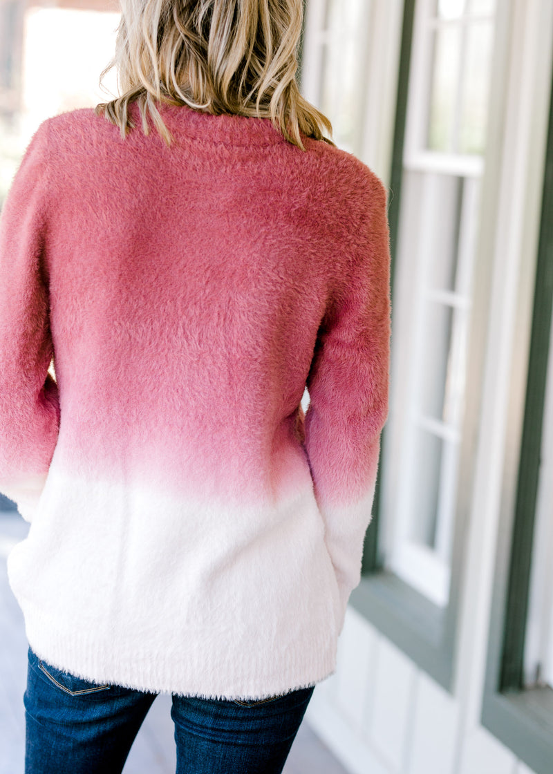 X Mauve Dip Dye Sweater