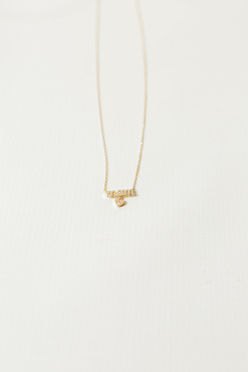 X Mom Heart Charm Necklace