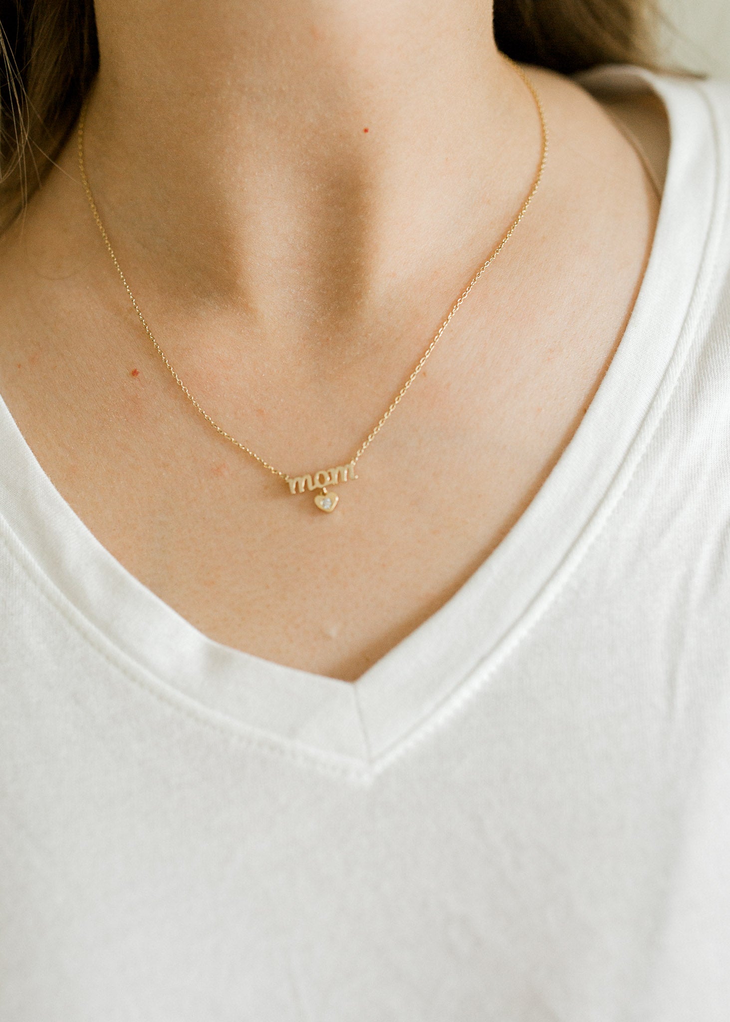 X Mom Heart Charm Necklace
